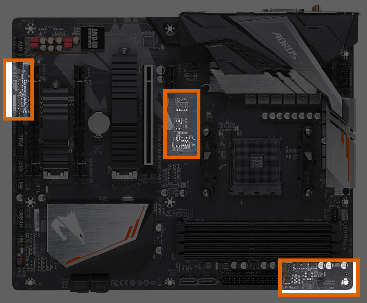 GIGABYTE B450 AORUS PRO WIFI - Position of RGB LED Header