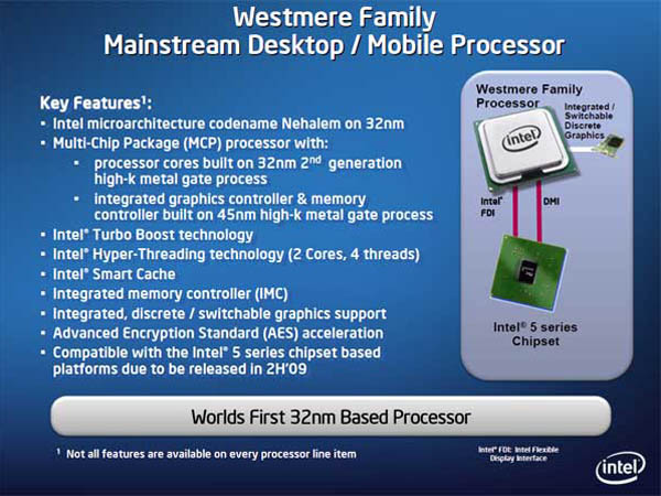 Intel 1st Core Processor (32nm) - Presentation Slide 01