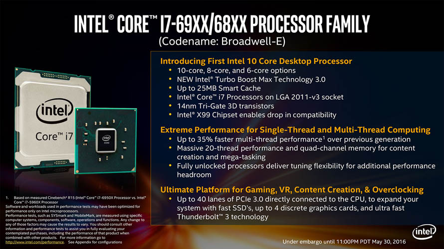 Intel Core X 6000-series Processor - Presentation Slide 01