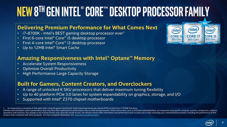 Intel 8th Core Processor - Presentation Slide 01